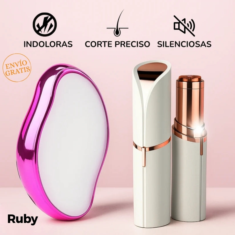 Pack Lady® 2 en 1 - Depiladora Cristal Corporal + Depiladora Facial