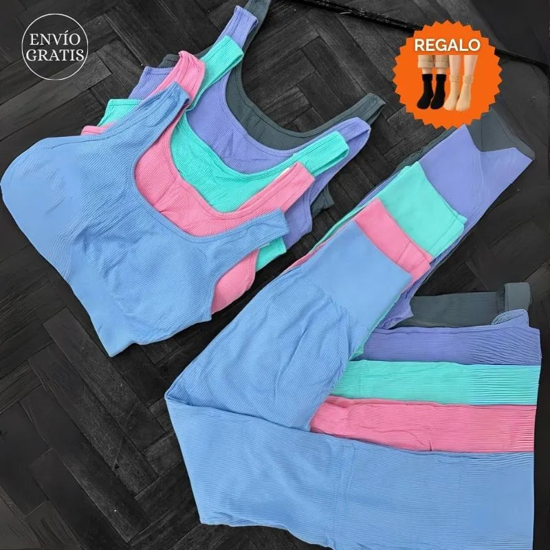Conjunto de Top y Calza Oxford con Push Up + ¡Regalo!