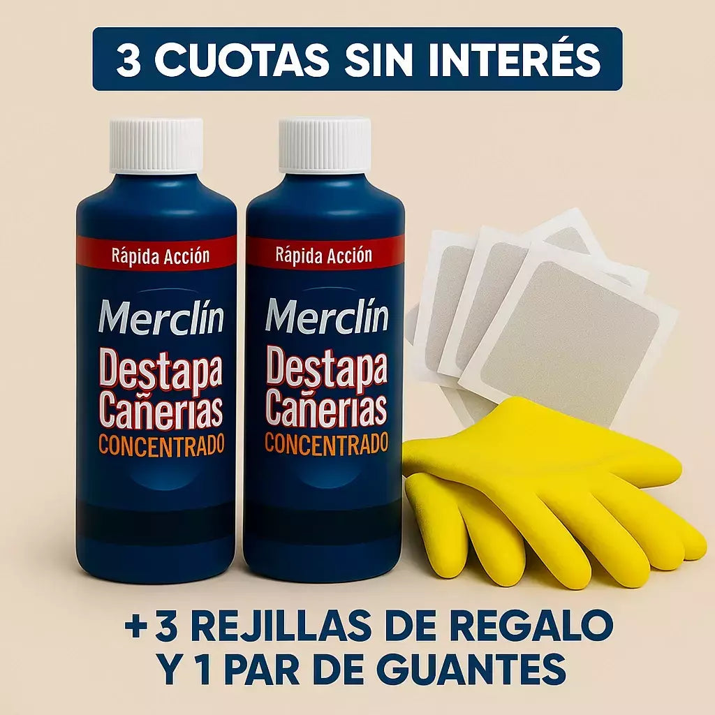 SOLO POR HOY!!! 2x1 en Destapa Cañerías + 3 Rejillas y Guantes GRATIS para una limpieza sin esfuerzo