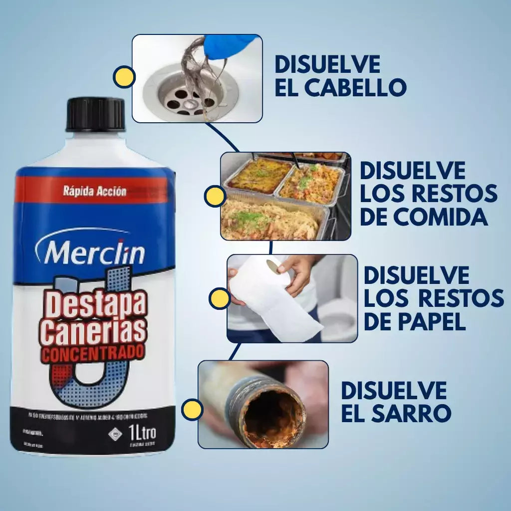 SOLO POR HOY!!! 2x1 en Destapa Cañerías + 3 Rejillas y Guantes GRATIS para una limpieza sin esfuerzo