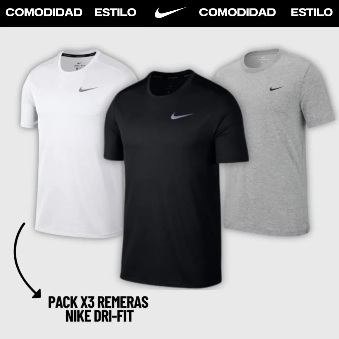 Combo Remeras N|ke Active Flow 3x1®
