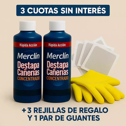 SOLO POR HOY!!! 2x1 en Destapa Cañerías + 3 Rejillas y Guantes GRATIS para una limpieza sin esfuerzo